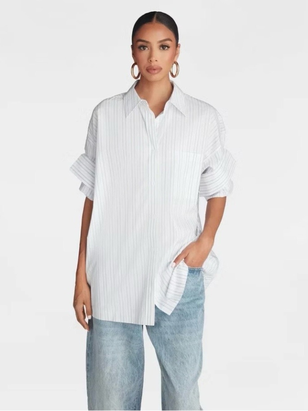 KBB by KAHLANA ‘The tucked  sleeve shirt’ Oversized